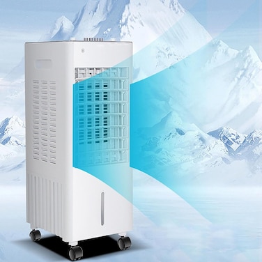 Portable 10L Air Cooling System - 85W Energy Saving Fan with Auto Swing Function, 3 Adjustable Speeds for Home &amp; Office Use