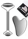 Stainless Steel Gua Sha &amp; Facial Roller Set &ndash; Anti-Aging Face &amp; Body Massager for Wrinkles, Puffiness, Muscle Relief &ndash; Cooling Skincare Tools for Lymphatic Drainage