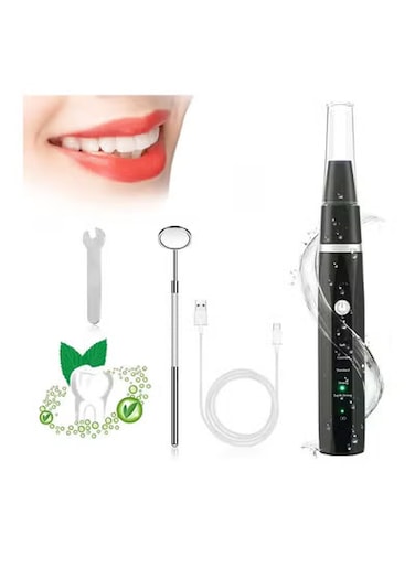 Teeth Cleaning Kit - 5 Modes Electric Dental Calculus Remover, Waterproof Tartar Cleaner Tool for Teeth Stains, Dental Plaque &amp; Calculus Removal  (Black)
