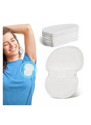 عبوة من ١٠ وسادات عرق للإبط للاستخدام مرة واحدة - واقيات ملابس غير مرئية للرجال والنساء   واقي عرق للإبطين من فرط التعرق، بدون رائحة، فائق الرقة