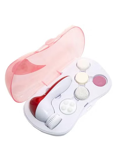 فرشاة تنظيف الوجه الكهربائية ٦ في ١ - جهاز تقشير وتقشير للوجه مقاوم للماء بخمسة رؤوس   منظف سبين للوجه للبشرة الدهنية والجافة والعادية والمختلطة