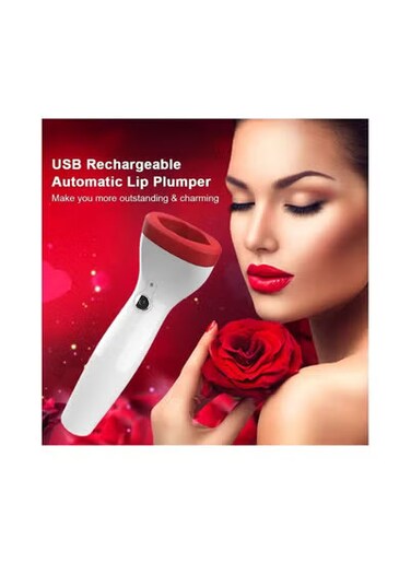 Automatic Lip Plumper Device &ndash; USB Rechargeable Lip Enhancer for Fuller Lips &ndash; Electric Suction Lip Plumping Tool with Adjustable Intensity &ndash; Lip Volume Booster