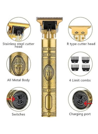 Men's Professional Rechargeable Cordless Hair &amp; Beard Clipper - Adjustable Blade for Close Cut, Precise Multi Grooming Kit, Face, Head &amp; Body Trimmer