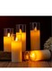 LED Flameless Pillar Candles Set of 5 &ndash; Battery Operated with Remote and Timer, 3D Flickering Flame, Plexiglass Candles for Home, Wedding, Holiday