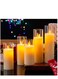 LED Flameless Pillar Candles Set of 5 &ndash; Battery Operated with Remote and Timer, 3D Flickering Flame, Plexiglass Candles for Home, Wedding, Holiday