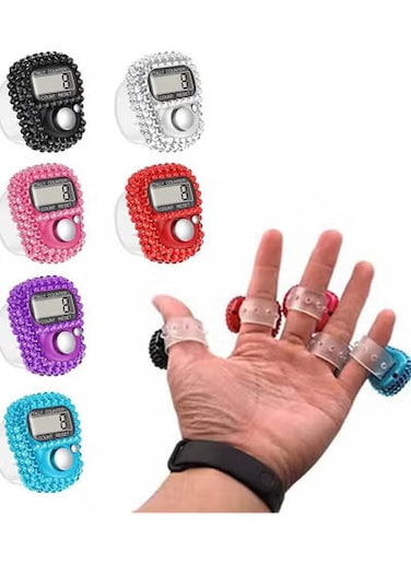 عداد رقمي على شكل حلقة إصبع - جهاز نقر إلكتروني صغير للمانترا اليابانية، وحساب الرأس، والكريكيت، والحياكة، والتمرين، والاستخدام متعدد الأغراض - محمول، وسهل الاستخدام