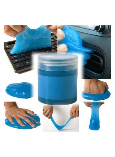 2 Pc Premium Car Cleaning Gel Interior Detailing Kit &ndash; Automotive Duster, Crumbs Cleaner, Car Crevice Cleaner, Slime for Air Vents, Keyboards, and Windows