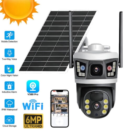 Buy 8000mAh Battery Dual Lens 6MP WiFi Outdoor Security Camera