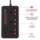 Universal Power Strip with 3 AC Outlets and 6 USB Ports with Quick Charge 3.0 18W Fast Charging Surge Protection for Home Office Travel
