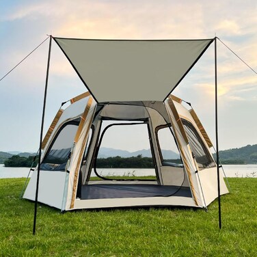 Instant Pop Up Tent for 3 to 4 Person Camping, Automatic Waterproof Tent with Double Layer, Portable Backpacking Shelter for Outdoor Hiking and Glamping