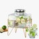 Thick Glass Drink Dispenser with Iron Frame &ndash; Leak-Proof Large Diameter Beverage Dispenser for Parties, Lemonade, Juice, Liquor &ndash; Anti-Blocking Spout, Easy to Clean