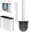 Wall Hanging Soft TPR Toilet Brush Set with Holder &ndash; Silicone Bristles, Detachable Handle, Durable Bathroom Cleaner &ndash;WC Accessories for Easy