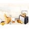 Mini Electric Bread Toaster &ndash; Stainless Steel 2-Slice Toaster with Fast Even Toasting &ndash; Compact Breakfast Bread Baking Maker for Home and Office
