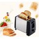 Mini Electric Bread Toaster &ndash; Stainless Steel 2-Slice Toaster with Fast Even Toasting &ndash; Compact Breakfast Bread Baking Maker for Home and Office
