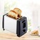 Mini Electric Bread Toaster &ndash; Stainless Steel 2-Slice Toaster with Fast Even Toasting &ndash; Compact Breakfast Bread Baking Maker for Home and Office
