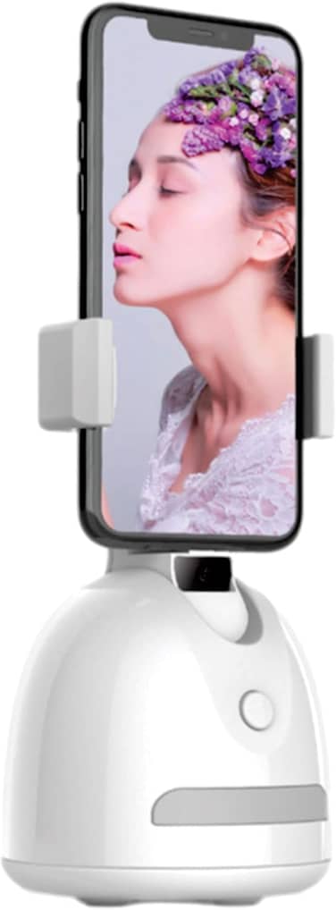 Smart Tracking Phone Holder &ndash; 360&deg; Auto Rotation Face Tracking Tripod Mount with AI Sensor, Vertical &amp; Horizontal Shooting, No App Required
