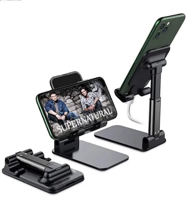 Foldable Mobile Phone Stand Holder &ndash; Pocket-Sized Adjustable Desk Stand for Smartphones &amp; Tablets, Portable Cell Phone Holder for Table, Travel, Office, Home