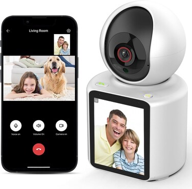 Two-Way Video Camera 2-in-1 &ndash; Indoor Home Security Surveillance Camera with 2.8&quot; Screen, Night Vision, Motion Detection &amp; One-Touch Video Call

