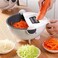 مجموعة مفرمة وقطاعة خضراوات 9 في 1 - قطاعة متعددة الوظائف من الفولاذ المقاوم للصدأ، ومفرمة فواكه، ومفرمة بصل، وسلة تصريف، وأداة تحضير طعام المطبخ للسلطات والخضراوات والفواكه