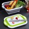 Collapsible Cutting Board with Colander &ndash; 3-in-1 Foldable Chopping Board, Washing Bowl &amp; Draining Basket &ndash; Silicone Portable Kitchen Sink with Drain Plug