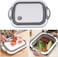 Collapsible Cutting Board with Colander &ndash; 3-in-1 Foldable Chopping Board, Washing Bowl &amp; Draining Basket &ndash; Silicone Portable Kitchen Sink with Drain Plug