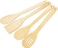 4-Piece Wooden Bamboo Spatula Set &ndash; Non-Toxic, Eco-Friendly Non-Stick Kitchen Utensils with Long Handles &ndash; Natural Wooden Spoons &amp; Turner Set