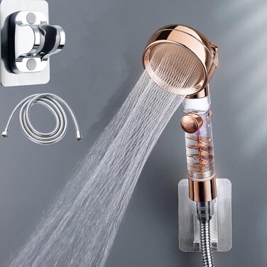 Handheld Vortex Power Shower Head with ON/Off Pause Switch &ndash; 360&deg; Hydro Jet High Pressure Shower Head with Propeller Turbo, Removable Filter &amp; Water Saving Design