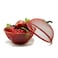 Apple-Shaped Fruit &amp; Vegetable Basket with Mesh Net Cover &ndash; Decorative Countertop Kitchen Stand for Fresh Produce Storage, Fruit Fly Protection, and Air Circulation
