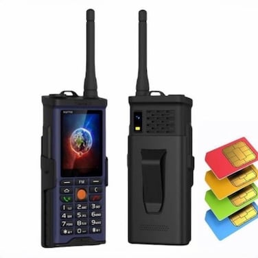 Unlocked Mobile Phone with 4 SIM Card Slots &amp; 4 Standby &ndash; GSM Cell Phone with Wireless FM Radio, Bluetooth, Flashlight, and Long Battery Life