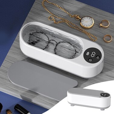 Ultrasonic Jewelry Cleaner 45KHz &ndash; 450ML Portable Ultrasonic Cleaning Machine for Rings, Glasses, Watches, Dentures, and Small Household Items &ndash; Compact &amp; Easy to Use
