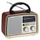 Portable Vintage Radio AM/FM/SW &ndash; Retro Style Wireless Radio with USB/TF Playback, AC/DC Operated, Bluetooth Speaker, Classic Woodgrain Look, Home &amp; Outdoor Use
