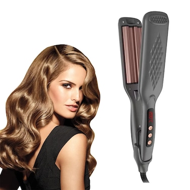 أداة تصفيف الشعر 4 في 1 - مكواة فرد شعر سيراميك قابلة للتبديل مع 4 ألواح قابلة للفصل، ومكواة فرد شعر بدرجة حرارة قابلة للتعديل لفرد الشعر وتجعيده وتصفيفه، للاستخدام في الصالونات والمنزل