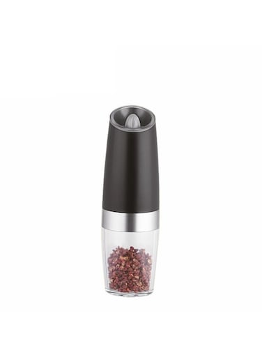 Gravity Electric Salt and Pepper Grinder Set &ndash; Automatic One-Handed Mill with Adjustable Coarseness &amp; LED Light   Battery-Operated Stainless Steel Salt &amp; Pepper Shaker
