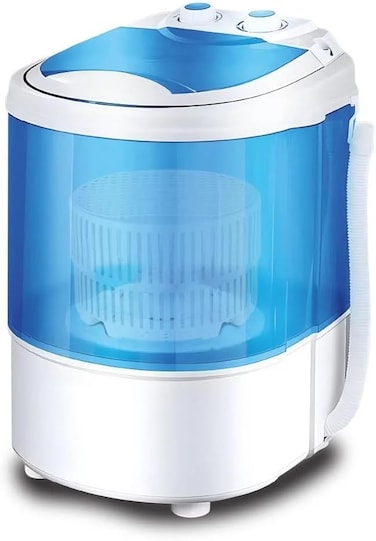 Mini Washing Machine with Spin Dryer &ndash; Compact Portable Washer with Adjustable Water Level &amp; Drain Hose, Easy-to-Use Laundry Machine