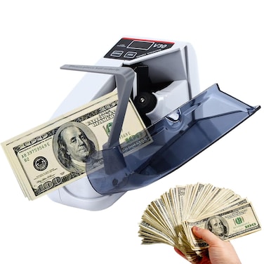 Portable Money Counter Machine V30 Mini &ndash; High-Speed Bill Counter with LED Display, 600 Bills/Min, Add &amp; Batch Modes, Compact Cash Counting Machine