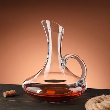 Modern Crystal Wine Decanter Set &ndash; Lead-Free Thickened Glass with High-Quality Metal Wine Dispenser   Luxury Whiskey &amp; Red Wine Bottle Gift Set for Men &amp; Women 
