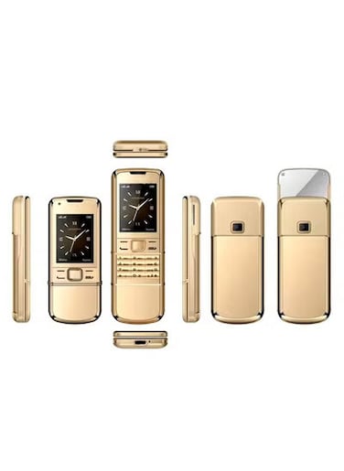 Gold Luxury Slider Classic Mobile Phone with Dual SIM, Retro Design, Long Battery Life, Bluetooth and High-Quality Audio &ndash; Premium Vintage Mobile for Collectors