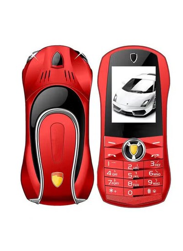 هاتف Hope Flashlight Flip المحمول - هاتف محمول صغير ثنائي الشريحة بتصميم سيارة، ومشغل MP3/MP4، وراديو FM، ومسجل صوت، ومصباح يدوي - هاتف محمول صغير الحجم