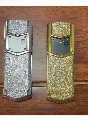 Luxury Vertue Mini Phone V10 &ndash; Elegant Dialer Keypad Cell Phone for Seniors &ndash; GSM Compatible with Stylish Golden Leather Back Cover