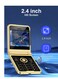 Unlocked Foldable Cellphone with Dual Display GSM Support Bluetooth Magic Voice LED Flashlight Speed Dial and 4 SIM Card Slots