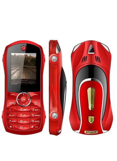 Compact Car-Style Mobile Phone &ndash; Dual SIM, 1.8-Inch Display, Bluetooth Dialer with Earphone Support, Petite GSM Cell Phone for Everyday Use