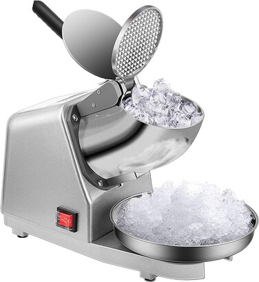 Electric Ice Crusher Machine Ice Shaver Snow Cone Maker with Stainless Steel Bowl, Double Blade Ice Shaver Crusher Machine for Cocktails, Ice Cream, Smoothies, Cold Juice