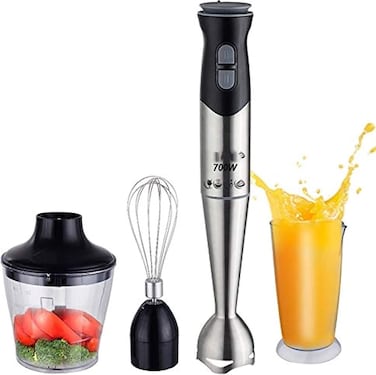 Hand Blender, Chopper, Whisk, 4 In 1, Copper Motor, 700W, 800ML CUP&amp;Bowl, Stainless steel