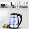 Electric Kettle, Glass Tea Kettle, BPA Free Hot Water Electric Kettle Warmer 2L with Fast Boil, Adida Tech Stainless Steel Boil Dry Protection Auto Shut-Off for Tea, Coffee Standard Silver