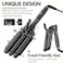 Hair Crimper with 3 Barrel Beach Wave, Foldable 25mm Curling Iron, Adjustable Heat Settings and LCD Temperature Display