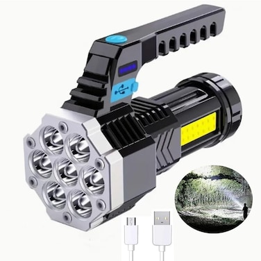 Rechargeable High Power LED Flashlight with 3 Action Modes, Handheld Outdoor Torch for Camping, Hiking, Hunting, Fishing, Fast Charging and Durable Design