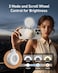 Magnetic Phone Selfie Light for iPhone Magsafe &ndash; CRI97 360&deg; LED Ring Fill Light with Mirror for Selfies, Photography, TikTok, Zoom, and Video Calls &ndash; White