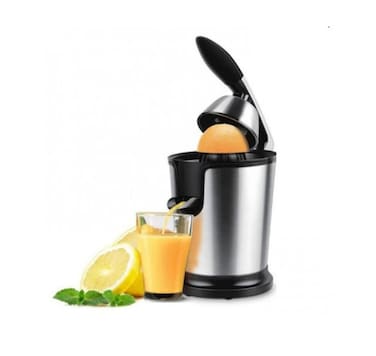 Electric Orange Juicer &ndash; Ultra-Powerful Motor Stainless Steel Citrus Squeezer with Soft Grip Handle &amp; Auto Juicing for Effortless Results