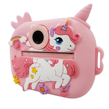 كاميرا طباعة فورية للأطفال بعدسة مزدوجة، شاشة 2.4 بوصة، فيديو بدقة 1080 بكسل، كاميرا طباعة سيلفي حرارية، كاميرا ألعاب مع ألعاب وموسيقى - هدية مثالية للأطفال