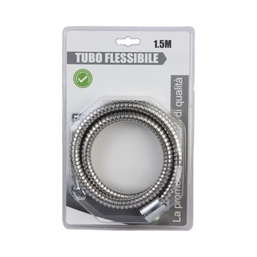 خرطوم دش عالي الجودة من الفولاذ المقاوم للصدأ والكروم بطول 1.5 متر - خرطوم رأس دش محمول مرن مقاوم للانفجار للاستخدام في الحمام